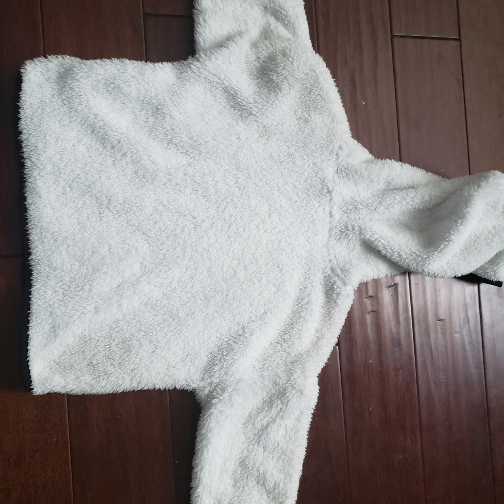 White & Black Girls Fleece Hoodie - Picture 3 of 3